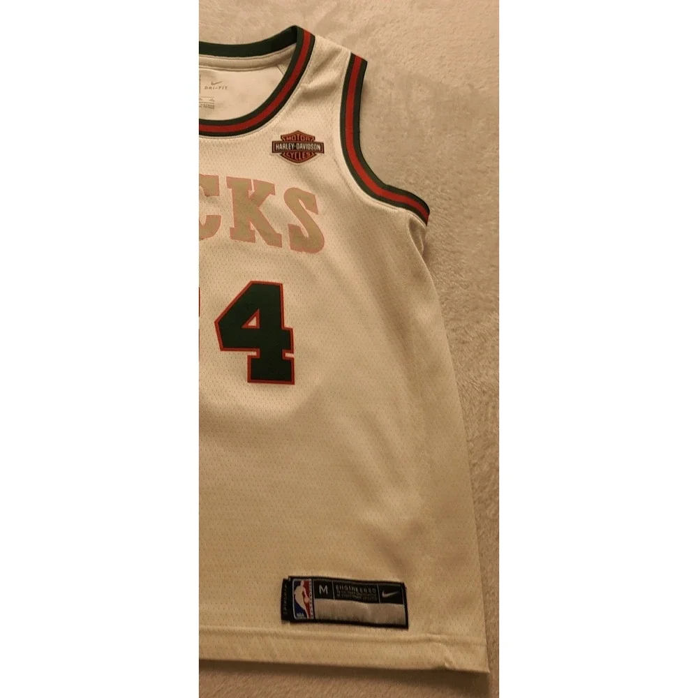 Nike Milwaukee Bucks Giannis Antetokounmpo 34 Jersey White Harley Davidson  M